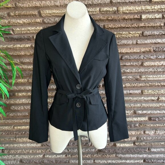Rampage Black Fitted Belted Jacket Size Medium - Picture 7 of 8